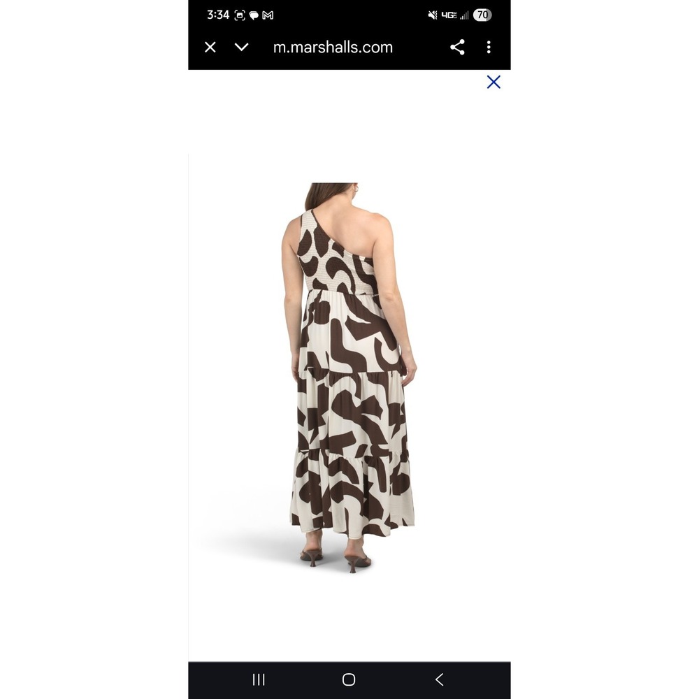Abel The Label Maxi Dress Smocked One Sleeve Size Large Nwt - Picture 7 of 7